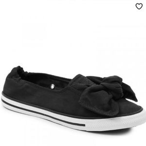 Converse CTAS Black Bow Knot Slip on Shoes 7